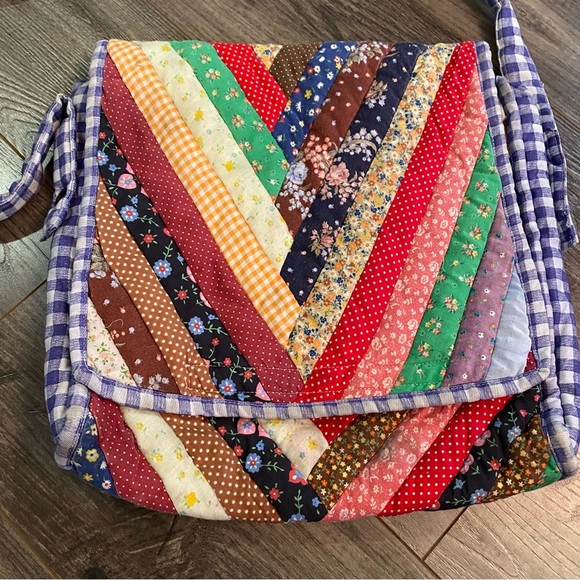 Vintage Quilted bag handmade patchwork - Picture 2 of 16